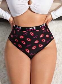 SHEIN 1pc Women Plus Size Simple Comfortable Casual Panties - Multicolor - View 3