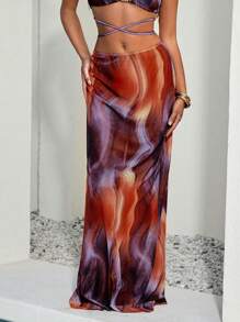 Opulessa Knitted Print Low-Rise Women's Sheer Poolover, Minimalist And Fashionable, Suitable For Summer - Multicolor - View 5