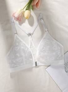 Valentine's Day Romantic Lace Front Closure Sexy Lingerie - White - View 2