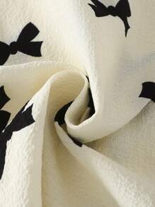 Girls Apricot Butterfly Ruffle Print Button-Up Short Sleeve Pajama Set - Multicolor - View 4