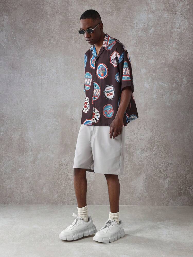 Kurzarmhemd im Retro-Soda-Pop-Stil mit entspannter Passform