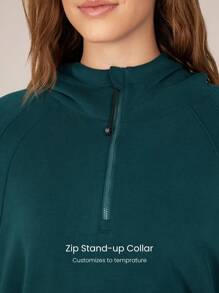 GLOWMODE Modal Silk Touch Oversized Long Sleeve Half-Zip Hoodie Fall