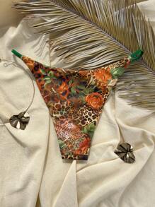Beach Summer 2025, Random Animal Print Bikini Bottom - Multicolor - View 2