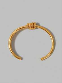 Ontre 18k Gold Plated Minimalist Twisted Bangle Bracelet, Suitable For Daily Wear