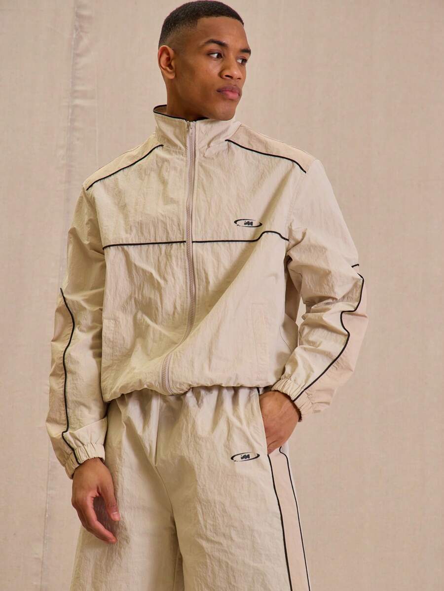 Musero Men Full Zip Panel Logo 'M' Tracksuit Top - Multicolor - View 1