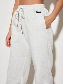 AiiRZ Ultra Baggy Sweatpants Cozy Athletic Loungewear High Rise Cuffed Joggers Fleece Lined Winter Workout Running Athletic Pants With Pockets Casual Streetwear