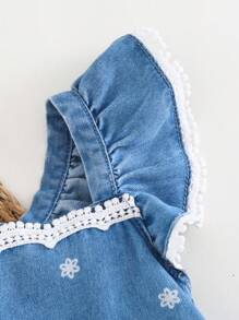 Cozy Pixies Baby Girl Sleeveless Ruffle Waist Casual Comfortable Dress - Blue - View 6