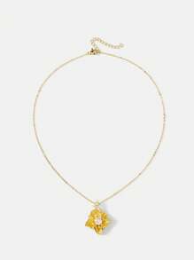 MOTF PREMIUM GOLD PLATED ASYMMETRICAL ZIRCONIA STONE NECKLACE