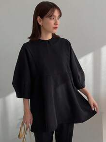 FRIFUL 女士纯色彼得潘领灯笼袖宽松洋娃娃衬衫