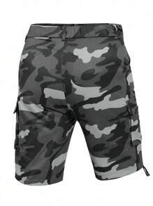 Manfinity Homme Pantalones cortos casuales sencillos para hombre, adecuados para el verano. Pantalones cortos camuflados para hombre, pantalones cortos de camuflaje para hombre