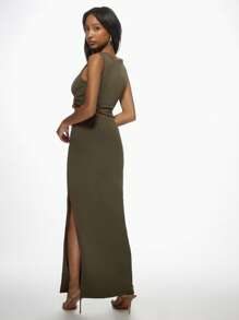 MISSGUIDED Contemporary Co-Ord Set Two Piece Cut-Out Maxi Dress Style Top And Skirt Set With Twist Detail Party Evening Occasion Wear Fall Winter Collection Club Night Out Outfit