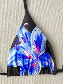 Bellisia Damen sexy Bikinioberteil mit Blume Muster, Strandoutfit für den Sommer