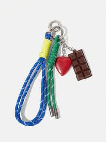 Maija 复古心形编织钥匙扣吊坠配件