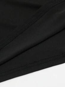 SHEIN LUNE 字母印花圆领背心，春夏季休闲无袖背心，女士服装 - 黑色 - 查看 3