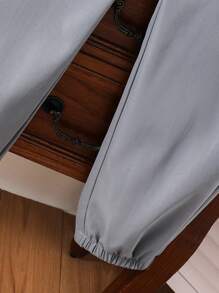 Tween Boys' Casual Cargo Pockets Jogger Pants, Gray, Versatile For Daily Wear, School, All Seasons - Grey - View 5