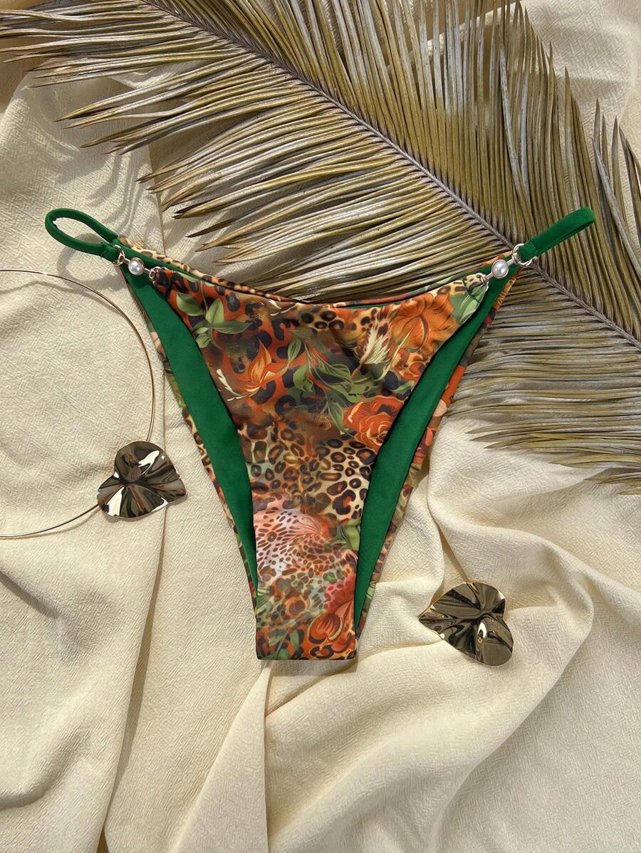 Beach Summer 2025, Random Animal Print Bikini Bottom - Multicolor - View 1