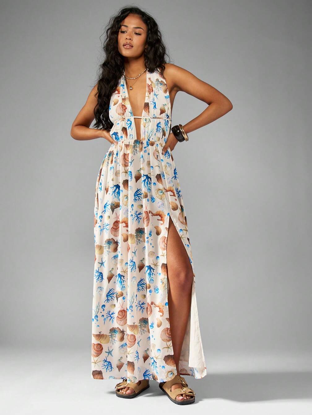 empire halter dress Ever-Pretty Glittery Empire Waist Halter Neck Formal Evening Dress with Pleated