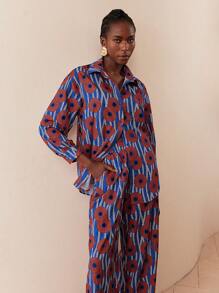 SHEIN Lady Conjunto de dos piezas de ropa de mujer para vacaciones de primavera y verano en estilo color block, conjunto de ropa de playa para mujer - Multicolor - Ver 3