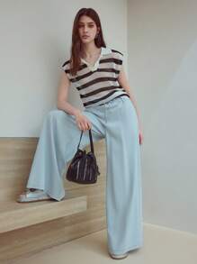 MOTF STUDIO DRAWSTRING WAIST WIDE LEG JEANS