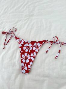 SHEIN Swim 女士夏威夷夏季海滩度假花卉印花比基尼套装