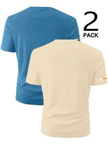 NEOREFINED Men's Casual Minimalist Letter Printed Short Sleeve T-Shirt - Multicolor - View 2