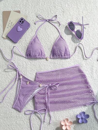 Swim Mod Set de 3 piezas de traje de baño de verano para mujer