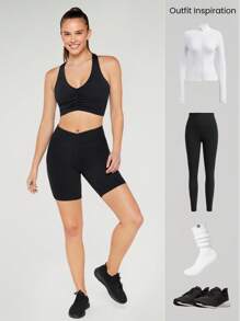 GLOWMODE Featherfit™ Sport-bh Mit Gerafftem Racerback