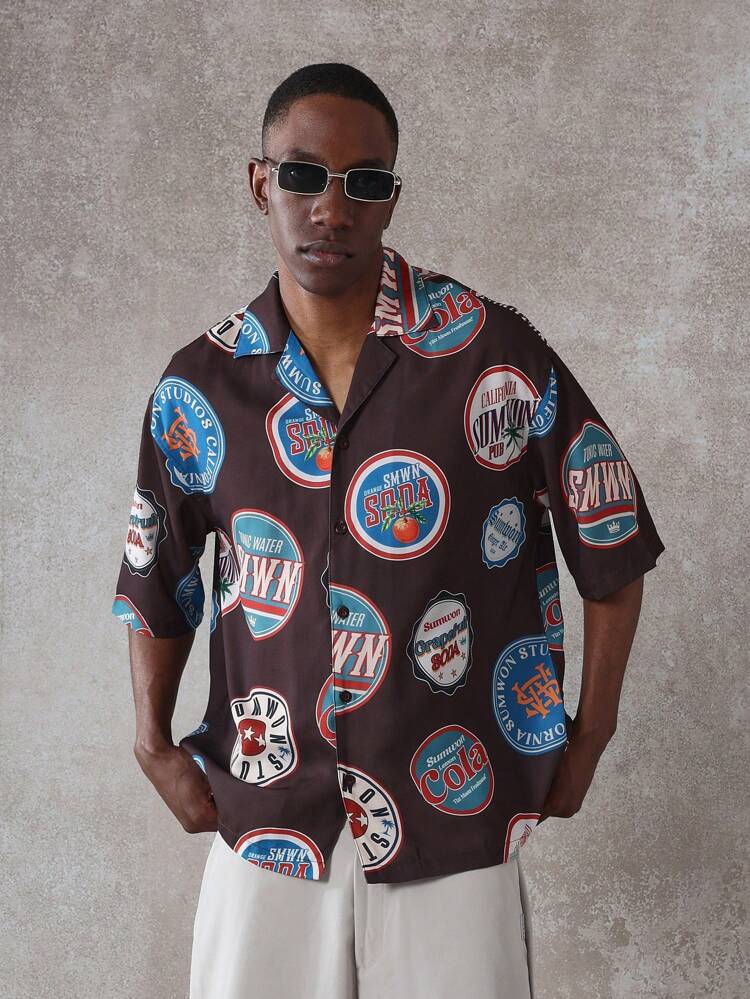 Kurzarmhemd im Retro-Soda-Pop-Stil mit entspannter Passform