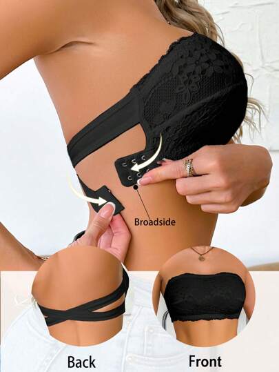 1 件女士蕾丝抹胸内衣文胸无线