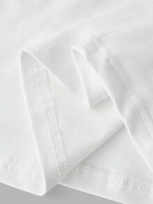 SHEIN BASICS 2 件套女士休闲针织短款抹胸衬衫 - 白色 - 查看 7