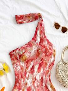 Soleia 度假女士浪漫花卉印花吊带露背腰部荷叶边不对称下摆性感迷你连衣裙 - 彩色 - 查看 7