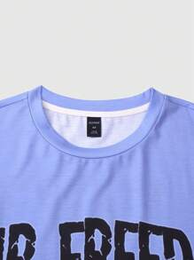 ROMWE MEN Street Life Men's Vintage Casual Digital Print Single-Sleeve T-Shirt