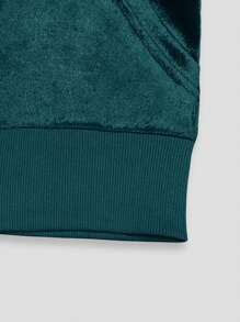 INAWLY Women Spring Autumn Solid Color Zipper Hooded Pocket Long Sleeve Casual Sweatshirt Pullover Fall - Green - View 4