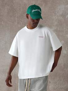 SUMWON 宽松版型东京都市街头风 T 恤，背面印有日语脚本图案，休闲夏季节日轻便宽松 T 恤，男女通用时尚 - 白色 - 查看 2