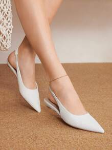 Styleloop Women's Woven Pattern Solid Color Pointed Toe Backstrap Flat Loafers, Elegant Daily Wear Indoor & Outdoor Commute Dress Shoes, Suitable For Spring Summer Autumn Winter, Nude, Lightweight Formal Shoes Spring Shoes Spring Break Easter