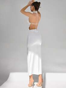 Aloruh 女士长款露背连衣裙，简约时尚，适合夏季