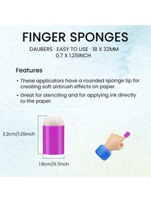 Finger Sponge Daubers Drawing Project Finger Painting Sponge Set For Card Making, Painting, Stamping, Ink - Multicolor - View 4