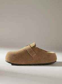 Solecia 女士厚底露趾穆勒鞋，舒适平底凉鞋 - 棕色 - 查看 6