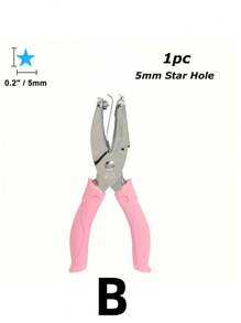 SHEIN 1pc Metal Handheld Paper Punch Punchers With Soft Grip,Star Hole Punch,Hand Grip Type Labor-Saving Puncher, Heart Hole Punch,Holes For DIY Craft Tag Back To School - Multicolor - View 4