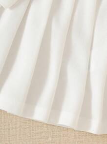 Baby Girls 2024 Summer New Style University Top + White Pleated Skirt 2Pcs Set - White - View 6