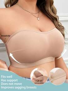 Snug Zone 1pc Women Plus Size Solid Color Fashion Side-Buckle Camisole - Apricot - View 1