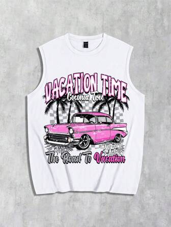 Street Life Herren ärmelloses Tank Top mit Portrait-Muster, geeignet für den täglichen Gebrauch, Frühling/Sommer