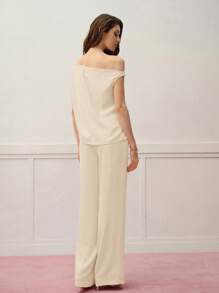 MOTF PREMIUM STEREO FLORAL TOP & PANTS - Apricot - View 6