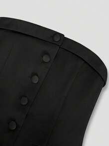 INAWLY Damen Rückenfrei Minikleid Einfarbig