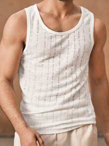 Manfinity VCAY Men's Slim Fit Crew Neck Sleeveless Knit Casual Top, Suitable For Summer - Apricot - View 6