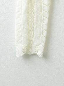 EMERY ROSE Pulôver casual simples feminino com gola redonda e manga comprida, adequado para o verão - Branco - Ver 4