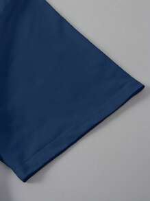 EMERY ROSE T-shirt casual à manches courtes pour femmes grandes tailles avec imprimé cœur et lettrage, t-shirts graphiques joyeux - Bleu marine - Voir 3