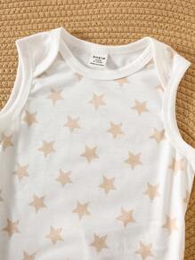 5pcs/Set Newborn Baby Boy Casual Versatile Knitted Soft Polka Dot & Stripe Pattern Vest Sets - Multicolor - View 9