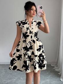 Breezaya 女士 V 领无袖简约时尚夏装连衣裙 - 彩色 - 查看 3