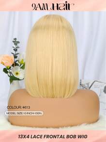 613# Blonde Color Lace Front Wig 10--12inch Short Bob Human Hair Wig 13x4 Transparent Lace Bob Wig For Woman Halloween Costumes - S613 - View 2